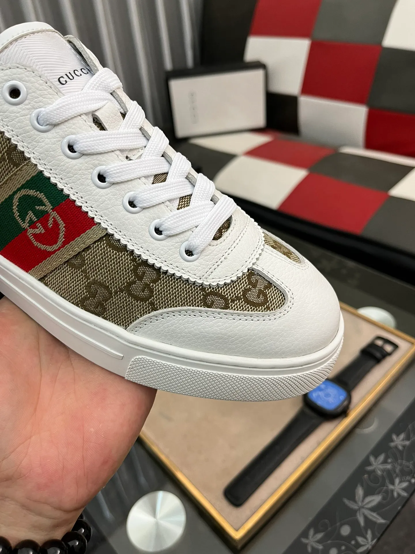 Men's shoes 💰400⌚️⌚️《Gucci*》The latest hot-selling casual shoes, top brand [seduce] luxury~purchase, top~quality. [Strong] The upper is made of imported breathable mesh with material ➕ breathable sports lining (•) and fine workmanship. Original personalized fashionable soft rubber wear-resistant outsole, size: 38-443⃣️colors available